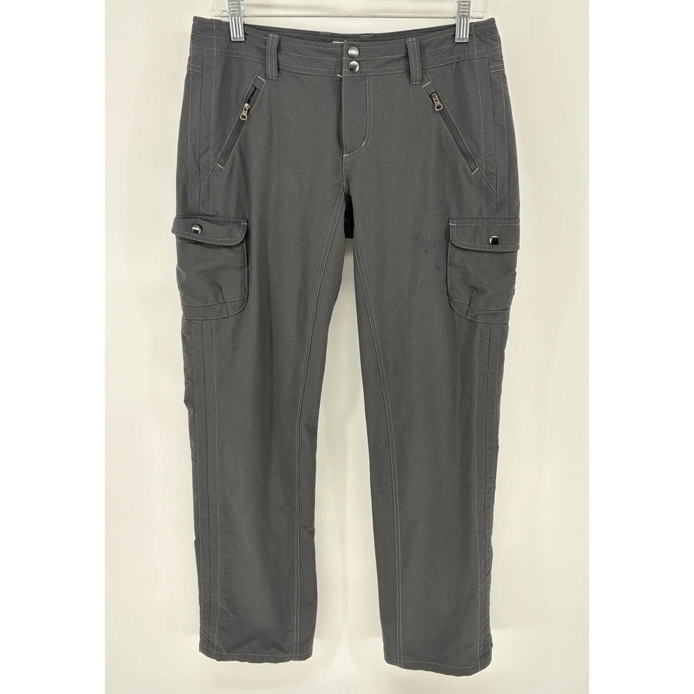 Kuhl Womens 8 Gray Cargo Hiking Pants Nylon Spandex Outdoor Trail Utility Tech